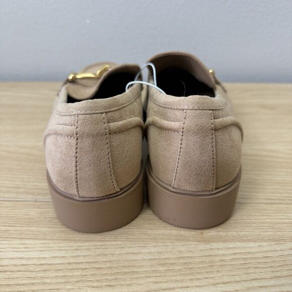 Torrid Horsebit Loafers Womens 9WW Taupe Faux Suede Shoes Chunky NEW Academia - Picture 5 of 8